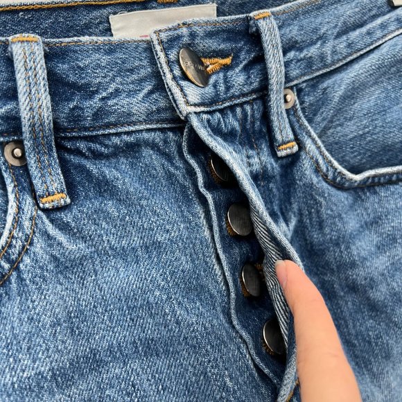 Frame Heritage Le Vintage Short Size 23 Cut Offs Button Fly Distressed Denim - Picture 4 of 13